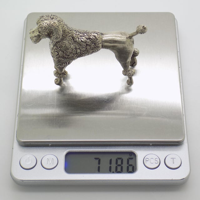 Large Vintage Italian Silver Poodle Figurine, Florence, 1950s For Sale - Image 9 of 12