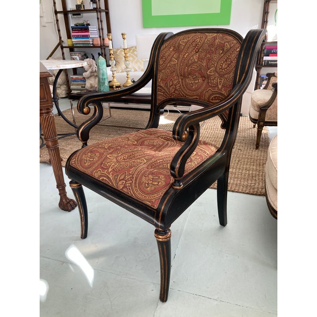 Fabulous English Regency Style Arm Chair. Perfect for a desk chair, bedroom chair, or dressing room chair. Beautiful...