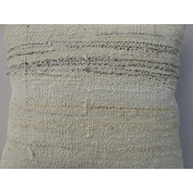 1970s White Kilim Rug Pillow Cover For Sale - Image 9 of 12