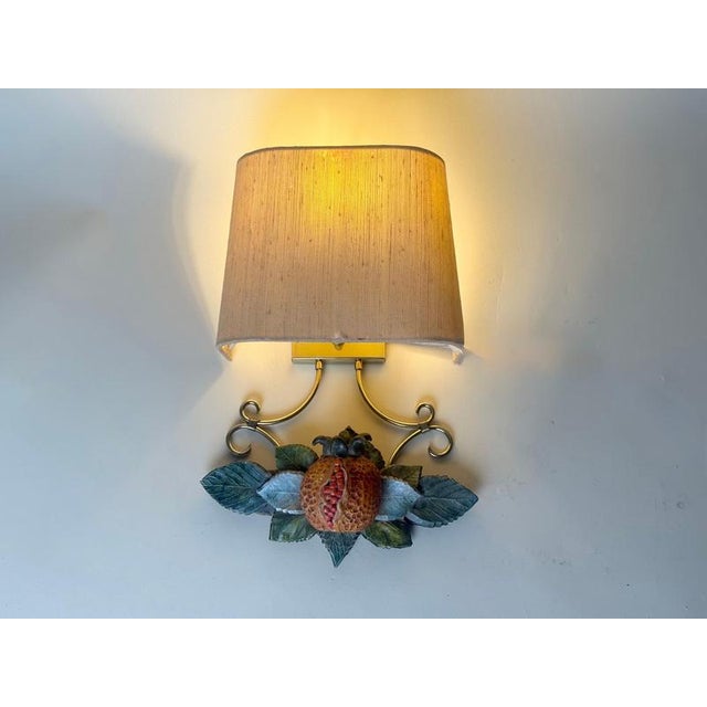 Italian Terracotta Pomegranate Wall Sconces, 1970s, Set of 2 For Sale - Image 10 of 12