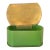 Antique Opaque Green Glass Dresser/Powder Box With Brass Lid For Sale