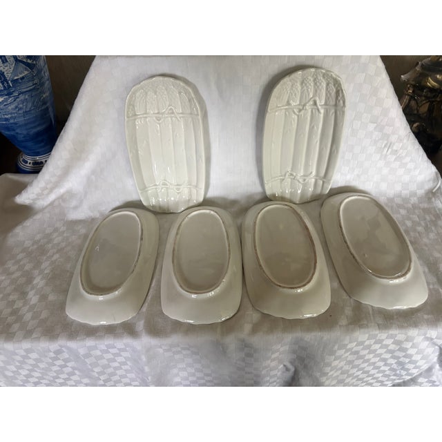 Ceramic 1960s Ceramic Asparagus Plates - Set of 6 For Sale - Image 7 of 10