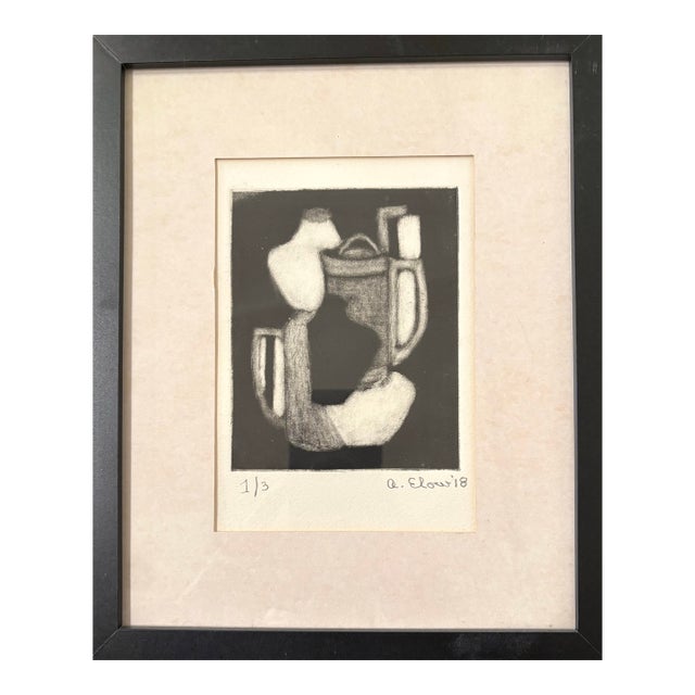 Alon Elow Signed Limited Edition Abstract Etching For Sale