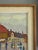 Paint 1957 Mid-Century Modern 'Market Day in the Square' Vintage Original Street Scene Landscape Oil Painting, Framed For Sale - Image 7 of 12