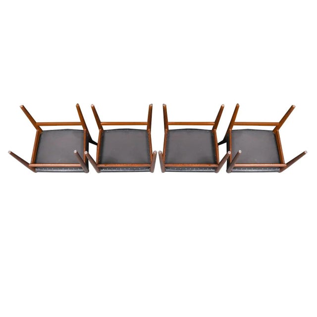 Mid Century Danish Hans Wegner W2 Teak Chairs - Set of 4 For Sale - Image 9 of 12
