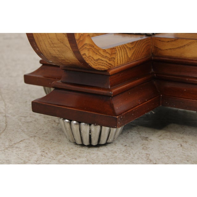 Maitland Smith Round Art Deco Burl Wood End Table For Sale - Image 10 of 18