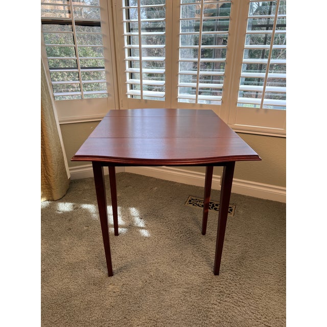 Antique Mahogany Drop Leaf Side Table With Single Drawer– Georgian Style For Sale In Seattle - Image 6 of 9