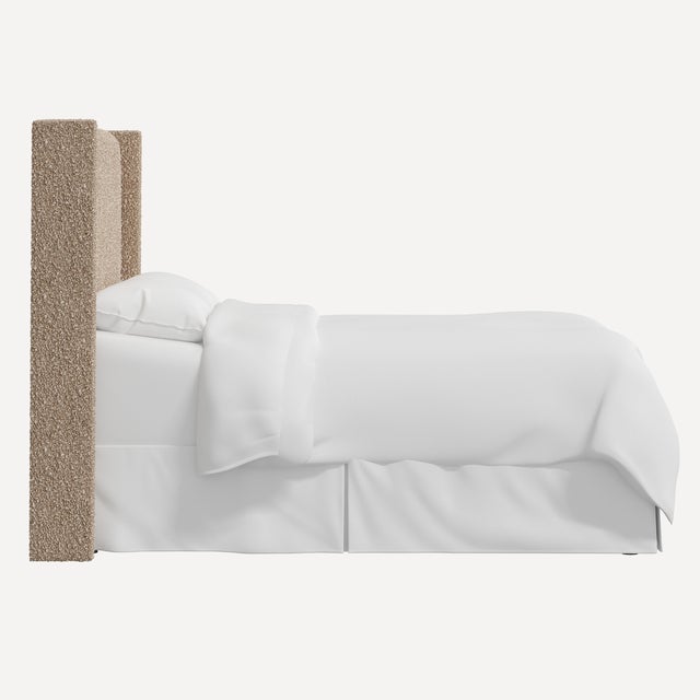 Contemporary Red from Scalamandre crafted by Cloth & Company California King Hudson Headboard in Plush Boucle Camel For Sale - Image 3 of 4