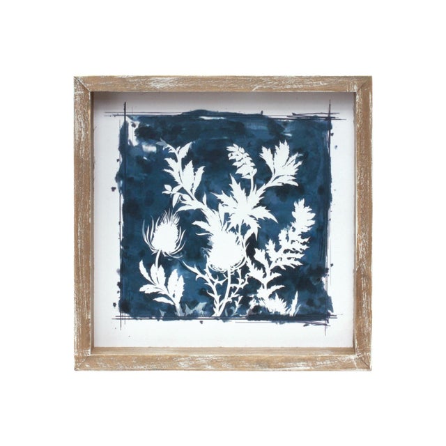 Arts & Crafts Wood Framed Floral Outline Print (Set of 6) For Sale - Image 3 of 4