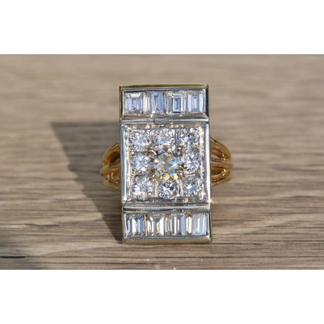 The Analia: Ladies Antique Two Tone Diamond Ring in 14K For Sale In Philadelphia - Image 6 of 9