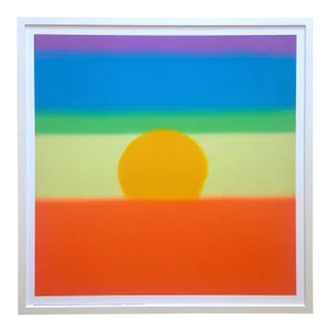 Andy Warhol Foundation Lithograph Print Modernist Framed Pop Art Poster " Sunset " 1972