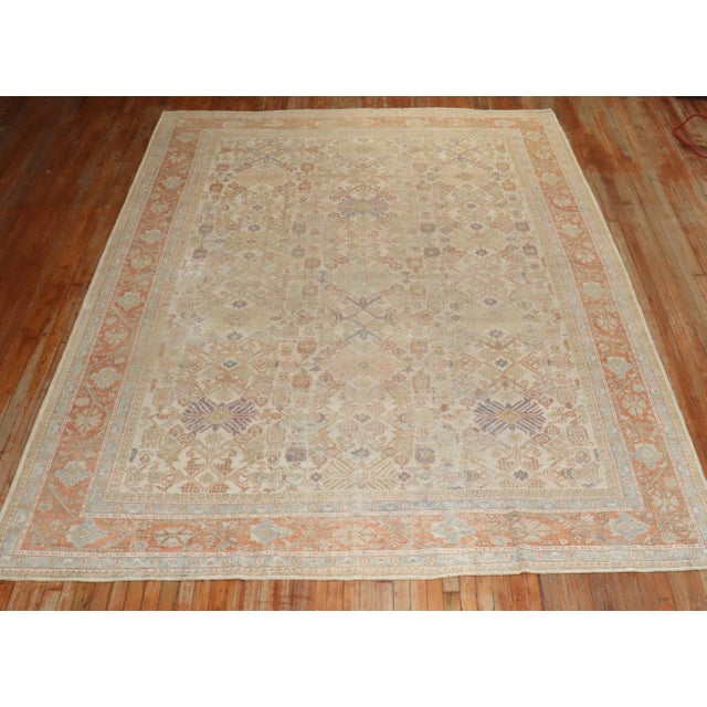 Early 20th Century Antique Zabihi Collection Persian Mahal Soft Rug - 8'10" x 11'9" For Sale - Image 5 of 12