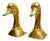 Mid 20th Century Solid Brass Spanish Duck Head Bookends by Sarreid - A Pair For Sale