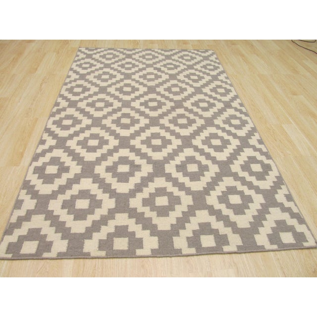 Contemporary 8x10 Ava Quinn Multicolor Geometric Contemporary Handknotted Wool Nan Carpet Rug For Sale - Image 3 of 4