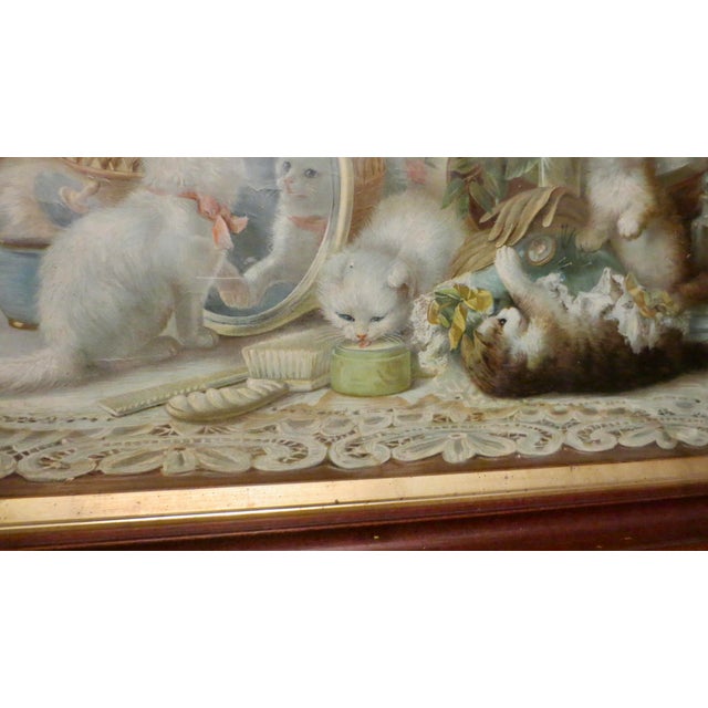 Blush Victorian Chromolithograph of the Five Senses by H C Plumb 1910 For Sale - Image 8 of 9