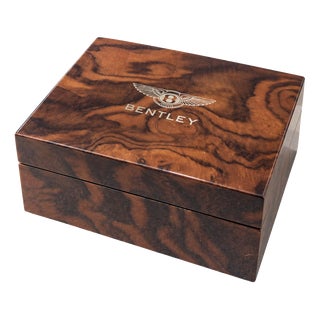 Bentley Wood Decorative Box with Winged B Logo For Sale
