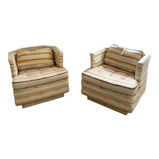 1970s Marge Carson Hexagon Club Chairs - a Pair For Sale