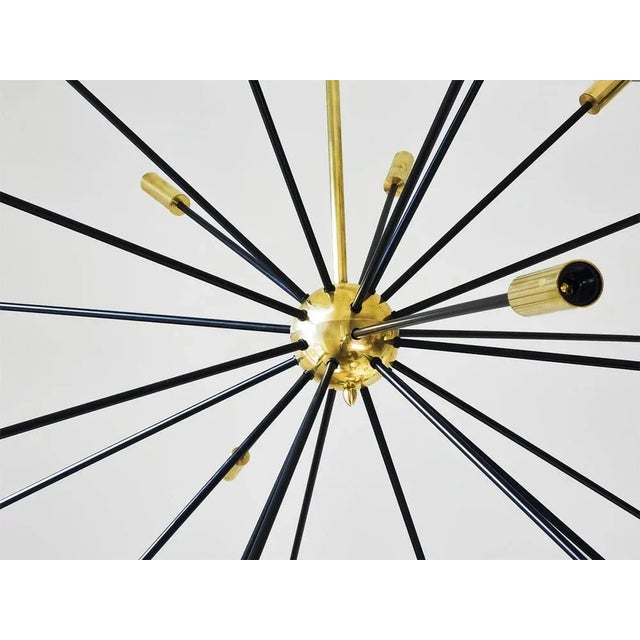 Mid-Century Modern Italian Brass Sputnik Chandelier, 1950s For Sale - Image 3 of 7