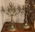 Brass Antique Brass Candelabra Sabbath Judaica Europe 4 Light With Eagle Holding Swords - a Pair For Sale - Image 8 of 9