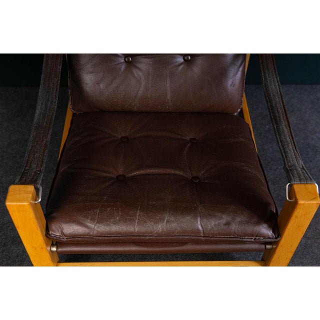 Set of Leather Armchair with Ottoman For Sale - Image 15 of 18