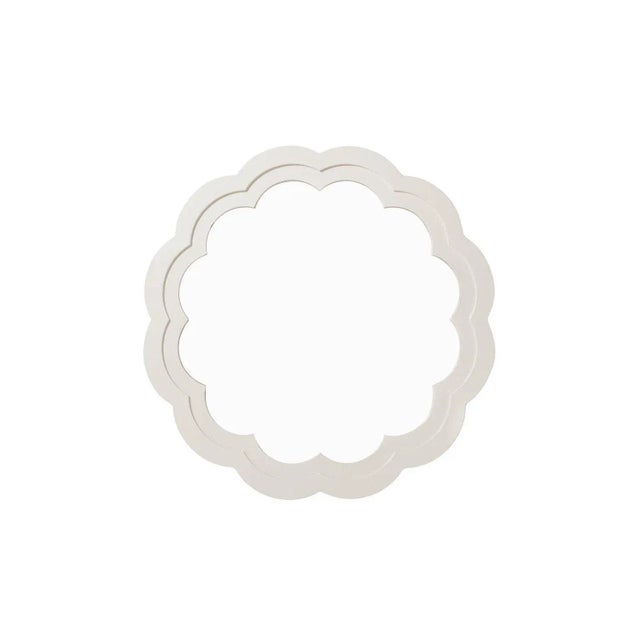 Contemporary Fleur Home Audubon Peony Circle Mirror in White Dove, 24x24 For Sale - Image 3 of 3