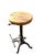 Industrial Adjustable Cast Iron Bar Stool with Wooden Seat For Sale - Image 4 of 4