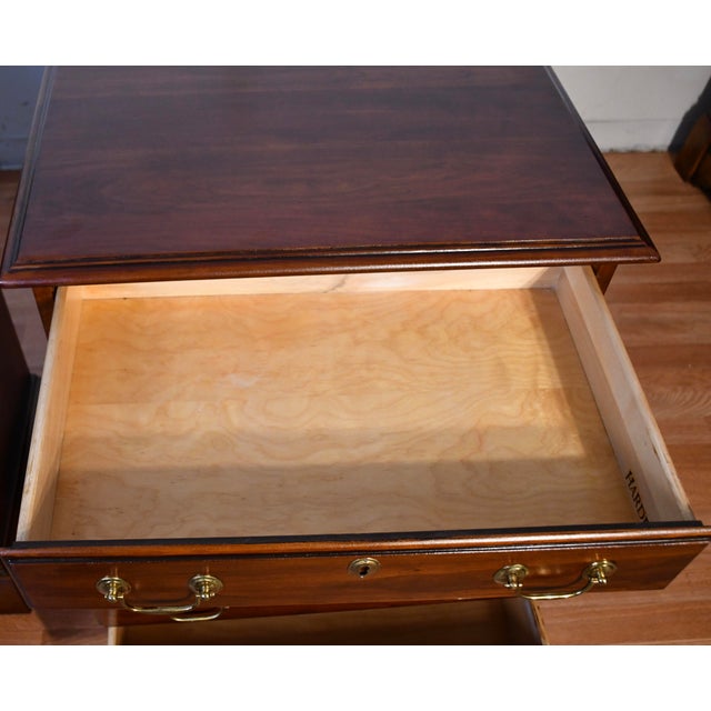 1960s Pair Harden English Traditional Cherry Wood Chest of Drawers / Commodes For Sale - Image 14 of 16