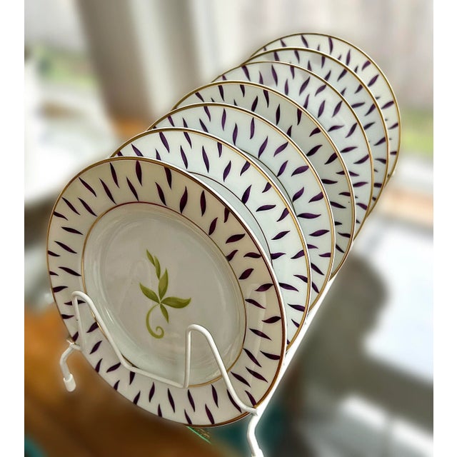 Art Deco Limoges France Bernardaud Frivole Bread Plates - Set of 7 For Sale - Image 3 of 9