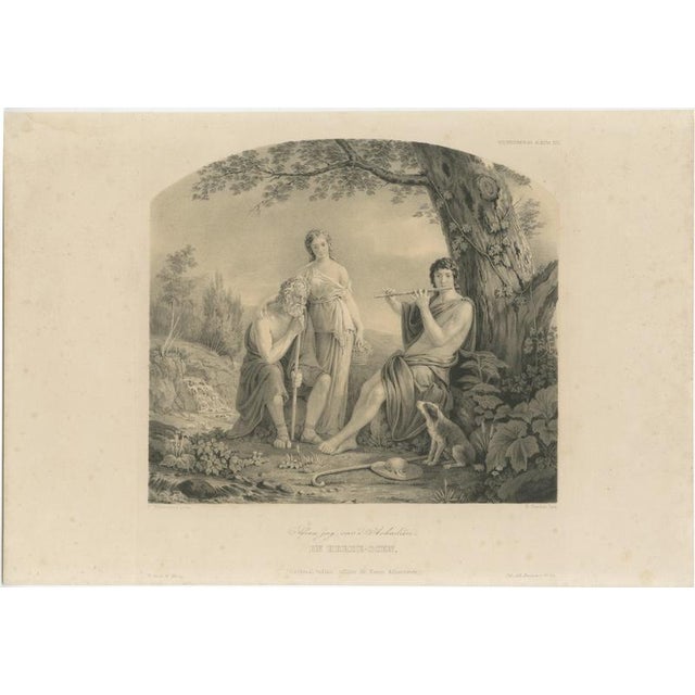After Pehr Wickenberg, Arcadian Shepherd Scene, 1850, Lithograph For Sale - Image 9 of 9