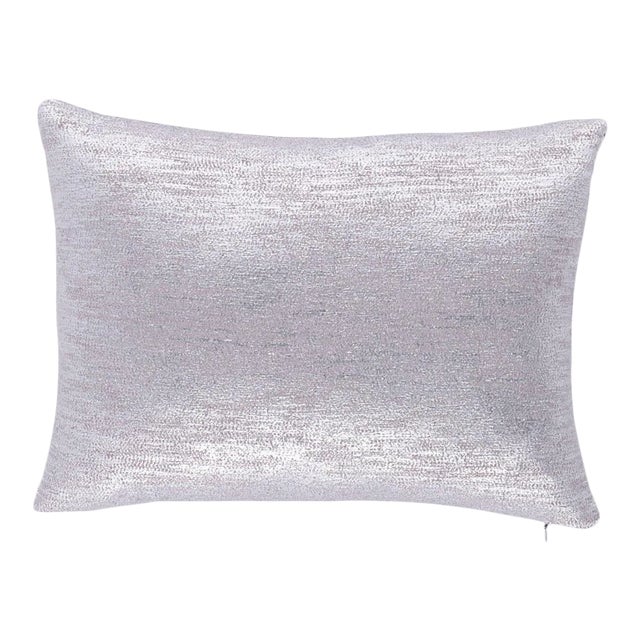 Schumacher Argento 16" Lumbar Pillow in Mercury For Sale