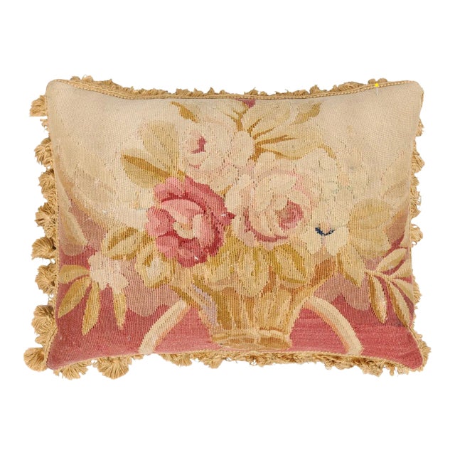 19th Century French Aubusson Tapestry Pillow For Sale