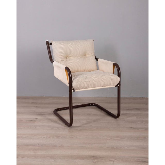 Vintage Scandinavian Metal and Fabric Armchair, 1970s For Sale - Image 10 of 10