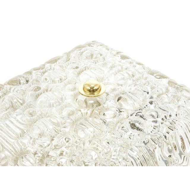 Square Brass and Textured Glass Ceiling Light by J. T. Kalmar for Kalmar, 1950s For Sale - Image 17 of 18