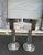 Glamorous chrome pastel pattern counter or bar stools manufactured by Design for Leisure in the 1980s. An opulent style...