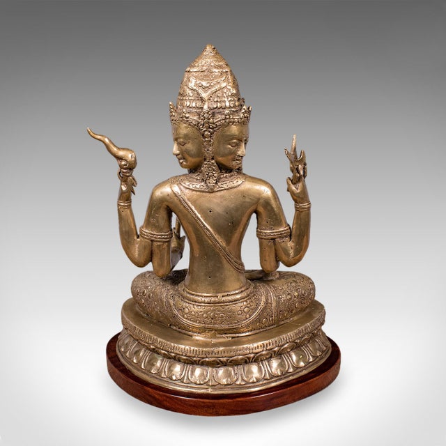 Antique Dattatreya Figure, Balinese, Bronze, Religious Icon, Hinduism, Victorian For Sale - Image 4 of 12