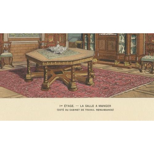 Henry-René dAllemagne, Renaissance Splendour: The Grand Dining Room, 1900s, Print For Sale - Image 6 of 11