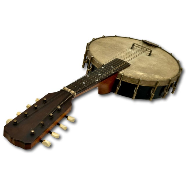 Authentic American Antique Small 8 String Banjo Style Musical Instrument for Decoration - Circa Early 1900s For Sale - Image 13 of 18