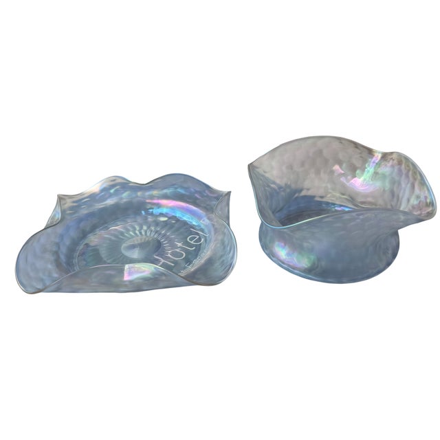 Carder Steuben Verre De Soi Iridescent Art Glass Finger Bowl & Underplate.