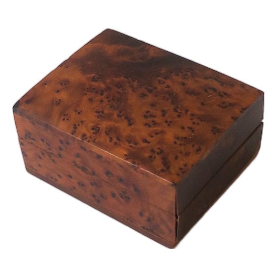 Vintage Burl Wood Trinket Box, Mid-20th Century For Sale