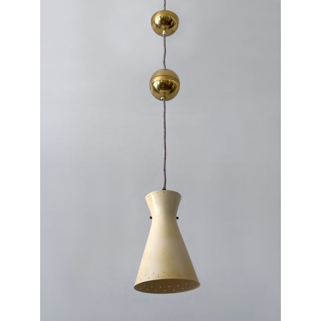 Mid-Century Pulley Diabolo Pendant Lamp attributed to Vereinigte Werkstätten, Munich, 1950s For Sale - Image 6 of 18