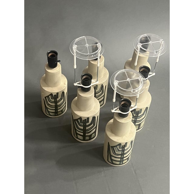 Mid-Century Modern Vintage Table Lamps by Okela , Set of 6 For Sale - Image 3 of 4