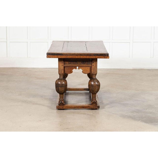 17th Century English Oak Draw-Leaf Refectory Table, 1680 For Sale - Image 9 of 18