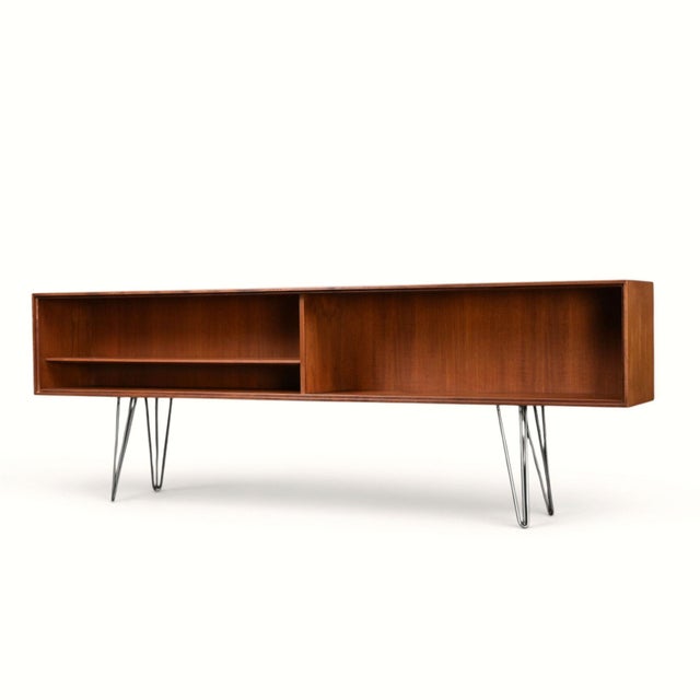 1950s Danish Modern Teak Display Console by Ib Kofod-Larsen Finished Back For Sale - Image 9 of 13