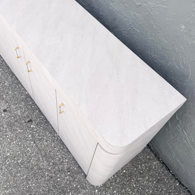 Lavender Postmodern Lavender Textured Laminate Credenza With Gold Accent For Sale - Image 8 of 8