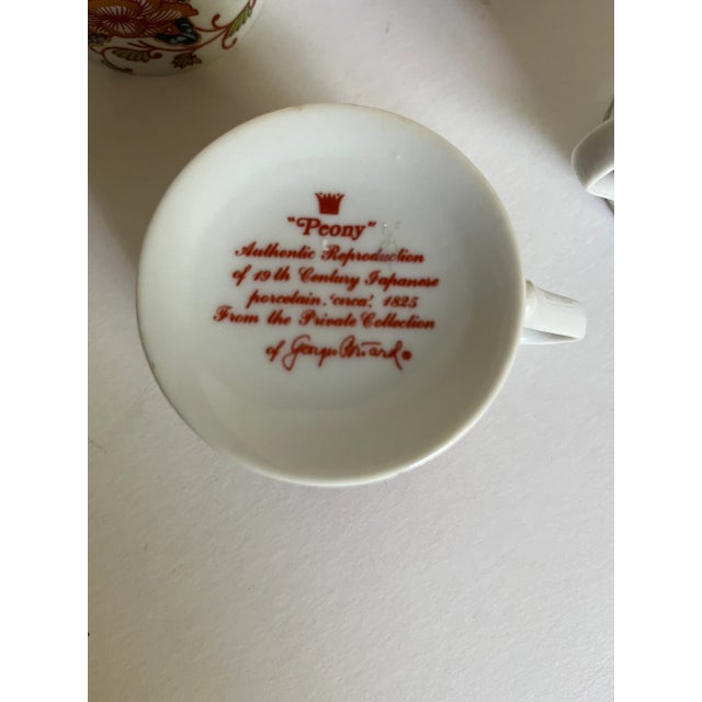 Georges Briard Mid 20th Century Georges Briard Peony Coffee/Tea Cups 1825 Japanese Reproduction- Set of 6 For Sale - Image 4 of 5