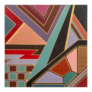 Frank Stella Style Geometric Acrylic on Canvas