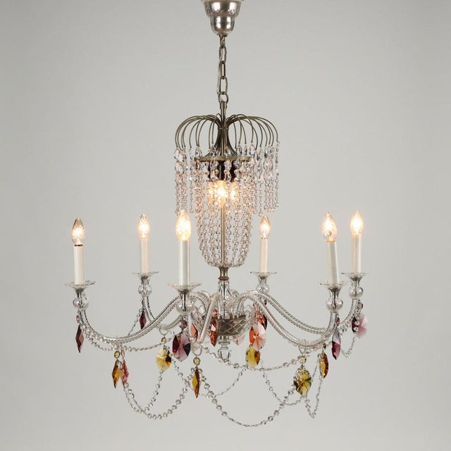 Glass Chandelier, Italy, 20th Century For Sale - Image 3 of 12