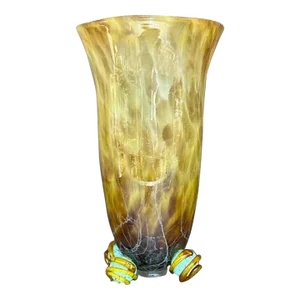 Vintage Boho Hand Blown Glass Vase