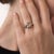 1970s Vintage Gia 3.52 Carat Old Mine Cut Diamond 18k Yellow Gold Trilogy Ring, Size 6 For Sale - Image 5 of 6