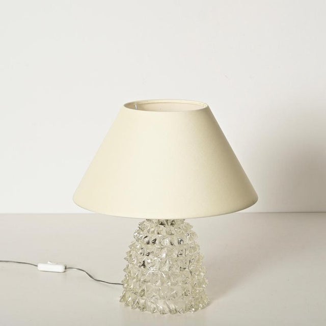 Large Murano Rostrato Glass and Brass Table Lamp from Barovier, Italy, 1940s For Sale - Image 4 of 14